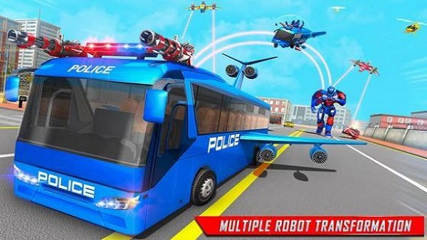 变形警车机器人中文版(Police Bus Robot 2020)下载游戏截图